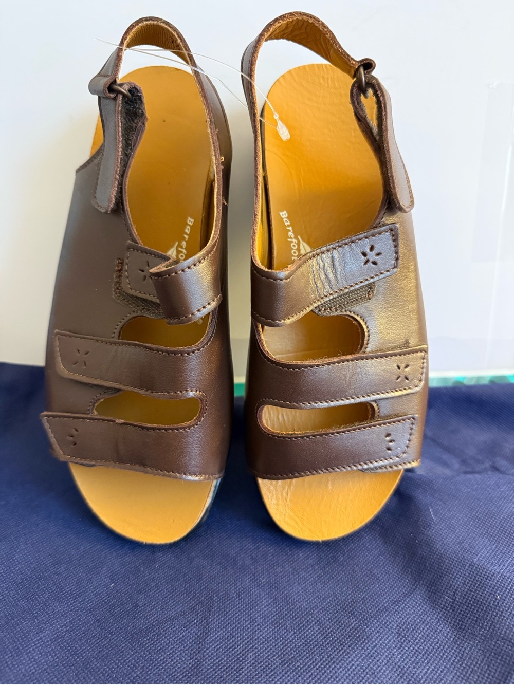 Barefoot Freedom Brown Leather Comfort Sandals Women’s Size 7.5 WW Wide Width